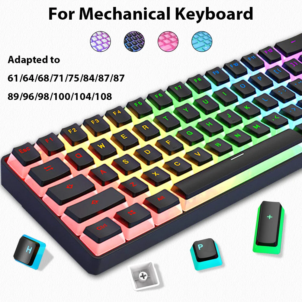 Gaming Accessories Aesthetic - 129 مفتاحًا أغطية مفاتيح بودنغ PBT